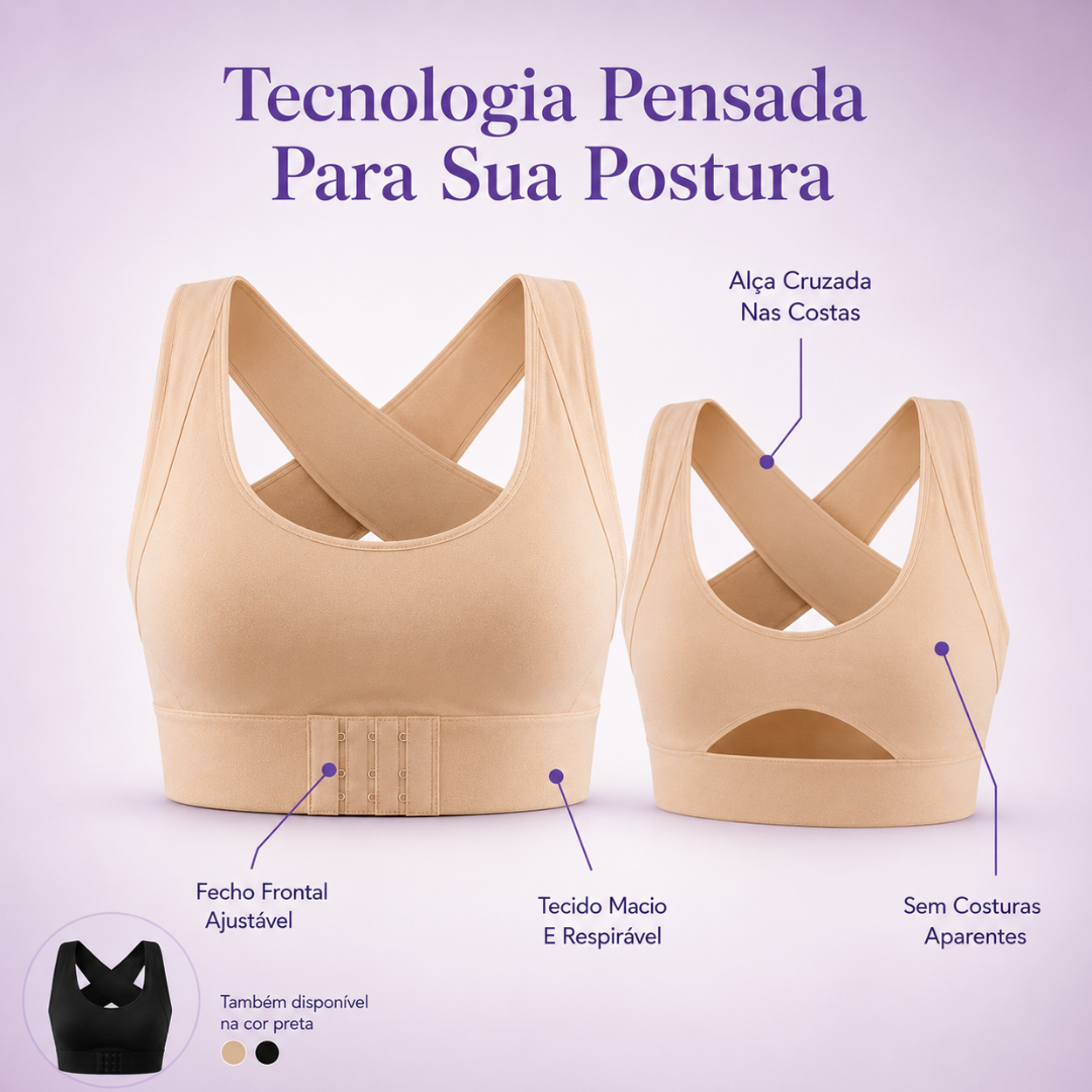 SpineEra™ — Sutiã Corretor De Postura Com Alça Cruzada Nas Costas