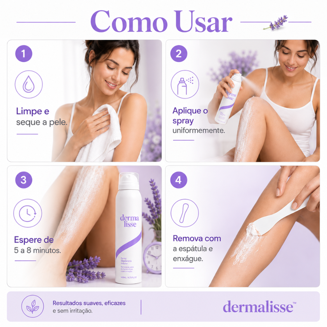 Dermalisse™ Spray Depilatório Indolor